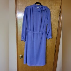 Jonathan Martin Purple Bishop Sleeve Flowy Dress